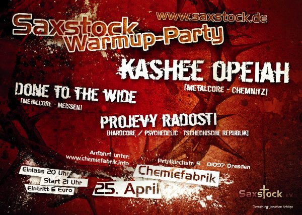 Flyer Saxstock WarmUp-Party 2009